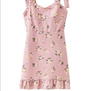 Floral Print Tied Strap Mini Dress